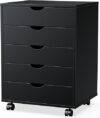 OLIXIS Chest Wood File Cabinet With Wheels