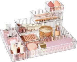 Vtopmart Clear Drawer Organizers Bins, Stackable Trays