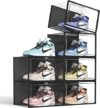SEE SPRING Clear Plastic Stackable Shoe Organizer, X-Large