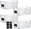 ShelfShaper Clear Plastic Storage Bins With Labels