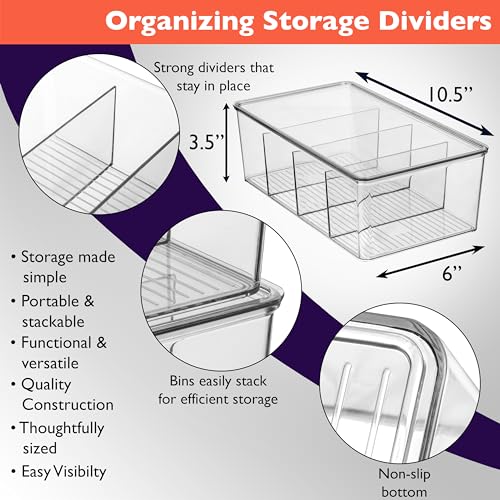 ClearSpace Plastic Pantry Storage Bins With Dividers - Image 2