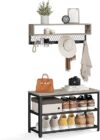 VASAGLE Coat Rack Shoe Bench Hall Tree