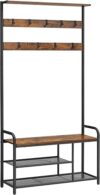 VASAGLE Coat Rack With Shoe Bench, Industrial