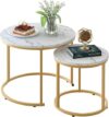 aboxoo Coffee Table Set, White & Gold