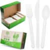 Treeatery Compostable Utensils, 380-Piece Set, Ivory White