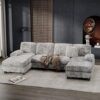 Furniwell Convertible Sectional Sofa With Double Chaise