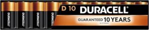 DURACELL Coppertop D Batteries, 10 Count Pack