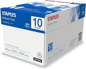 STAPLES Copy Paper, 8.5″ x 11″, 20472