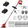 TeqHome Cordless Lawn Trimmer With 2 Batteries
