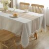 JIALE Cotton Linen Waterproof Tablecloth, Brown