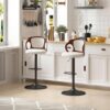 VECELO Counter Height Swivel Barstools, PU Leather