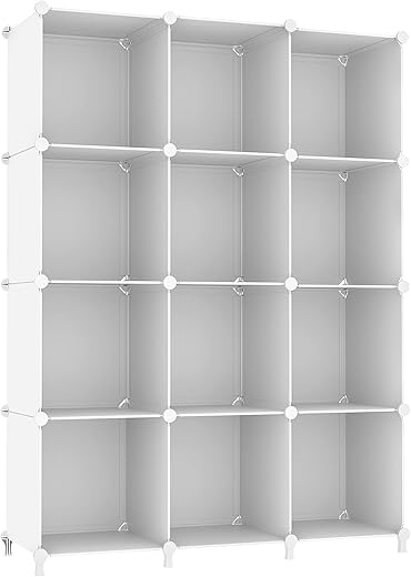 AWTATOS Cube Storage Organizer - 12 Cube Bookshelf