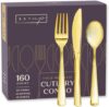 SETUP Disposable Gold Combo Cutlery Set 160 Count