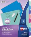 AVERY Durable Plastic 8-Tab Dividers 16271
