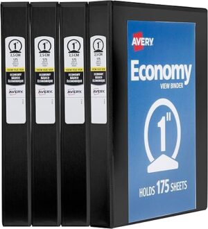AVERY Economy View 3 Ring Binders, 1" (05710)