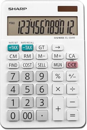 Sharp EL-334W Large Desktop Calculator, 12-Digit