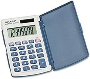 Sharp EL243SB Handheld Calculator – 8 Digit LCD
