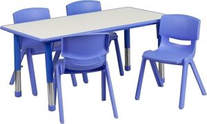 Flash Furniture Emmy Rectangular Blue Activity Table Set