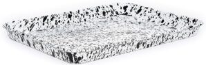 Crow Canyon Home Enamelware Jelly Roll Pan, Black/White Splatter