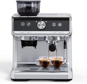 GarveeHome Espresso Machine With Grinder And Milk Frother