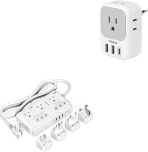 TESSAN European Travel Plug Adapter USB C