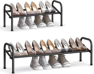 SONGMICS Expandable 1 Tier Adjustable Shoe Rack