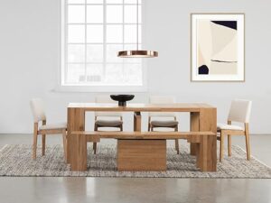 Transformer Table Expandable Natural Wood Dining Table Set