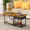 DAOUTIME Farmhouse Coffee Table With Drawer