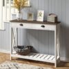 ChooChoo Farmhouse Console Table With Drawer, White