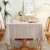 Chassic Farmhouse Linen Tablecloths, Light Coffee