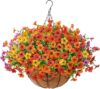 ZFProcess Faux Fall Hanging Plants Basket For Autumn