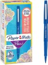 Paper Mate Flair Felt Tip Pens, Medium Point, Blue, 12 Count