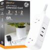 GE Flat Plug Power Strip With USB Ports