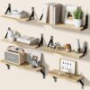 AMADA HOMEFURNISHING Floating Rustic Farmhouse Wall Shelves Set