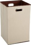 Amazon Basics Foldable Rectangular Laundry Basket, Beige/Brown