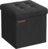 SONGMICS Foldable Small Ottoman Foot Rest, Ink Black