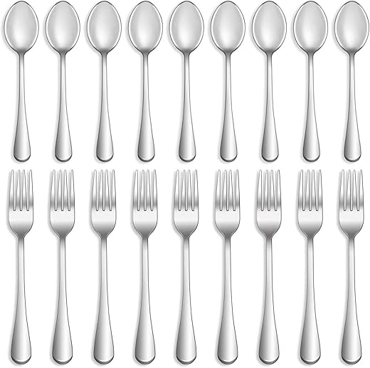 MUTNITT Forks And Spoons Silverware Set, Stainless Steel