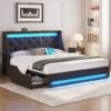 Rolanstar Full Bed Frame With LED Lights