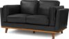 VALENCIA THEATER SEATING Full Leather Loveseat Sofa, Black