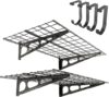 FLEXIMOUNTS Garage Shelving With Hooks, Black