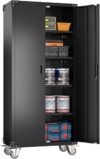Aobabo Garage Storage Cabinet With Wheels, Black