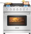 Empava Gas Range With Convection Oven, 6 Burners