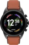 Fossil Gen 6 44mm Stainless Steel Leather Smart Watch FTW4062V