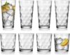 Home Essentials & Beyond Glassware Set: 4 Highball & 4 Rocks
