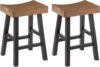 Signature Design by Ashley Glosco Farmhouse Counter Height Saddle Barstool, Set Of 2