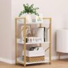 FUTRWORE Gold Narrow 3 Tier Bookshelf