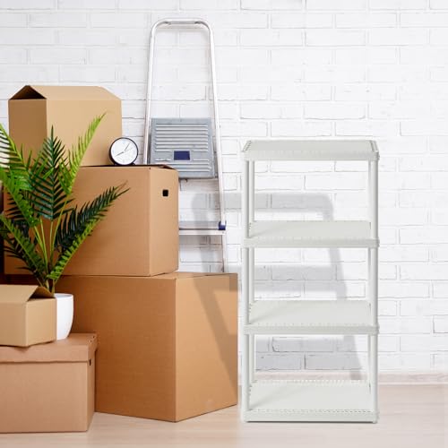 Gracious Living 4 Shelf Light Duty Storage Unit, White - Image 5