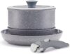vkoocy Gray Non Stick Pot And Pan Set