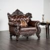 Furniture of America Grondli Faux Leather Accent Chair, 53-inch
