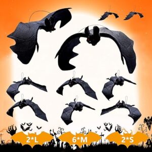 Supersfel Halloween Hanging Bats Decorations, 10 Pcs